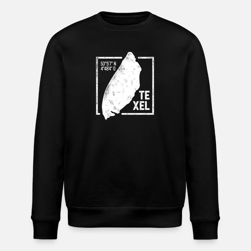 Texel | Insel-Silhouette Stempel-Design - Stanley/Stella Unisex Bio-Sweatshirt ROLLER - Schwarz