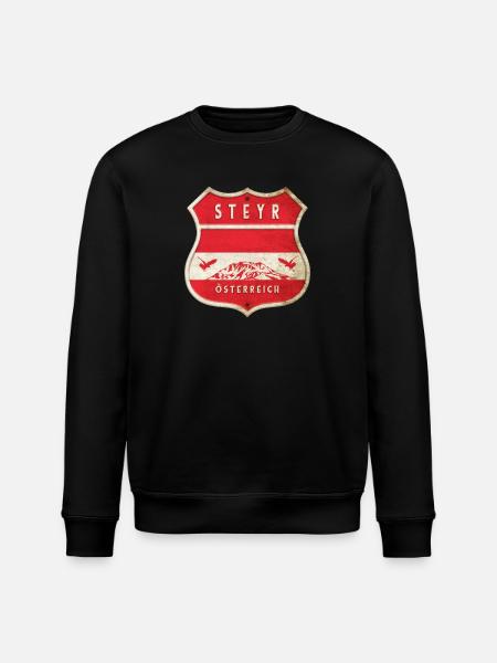 Steyr Österreich Wappen Flaggen Design - Stanley/Stella Unisex Bio-Sweatshirt ROLLER - Schwarz