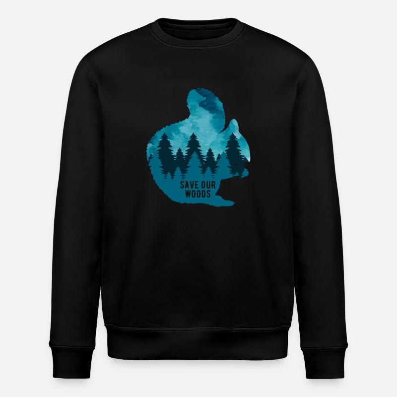Klimawandel Umweltschutz Eichhörnchen Naturschutz - Stanley/Stella Unisex Bio-Sweatshirt ROLLER - Schwarz