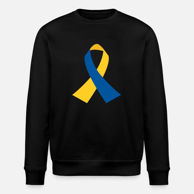 BlauGelb Ribbon Symbol - Stanley/Stella Unisex Bio-Sweatshirt ROLLER - Schwarz