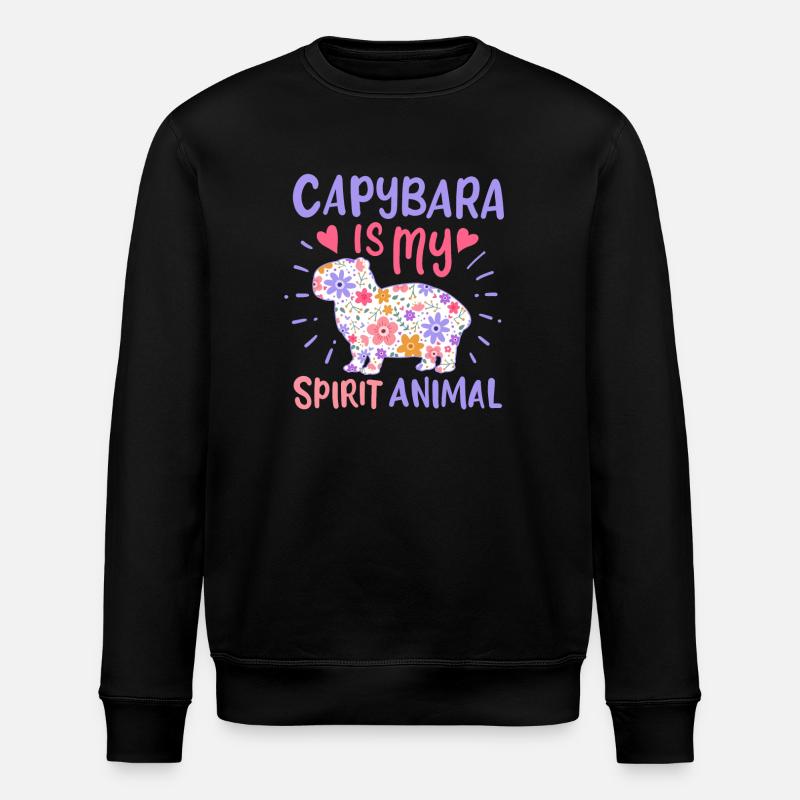 Capybara Krafttier - Stanley/Stella Unisex Bio-Sweatshirt ROLLER - Schwarz