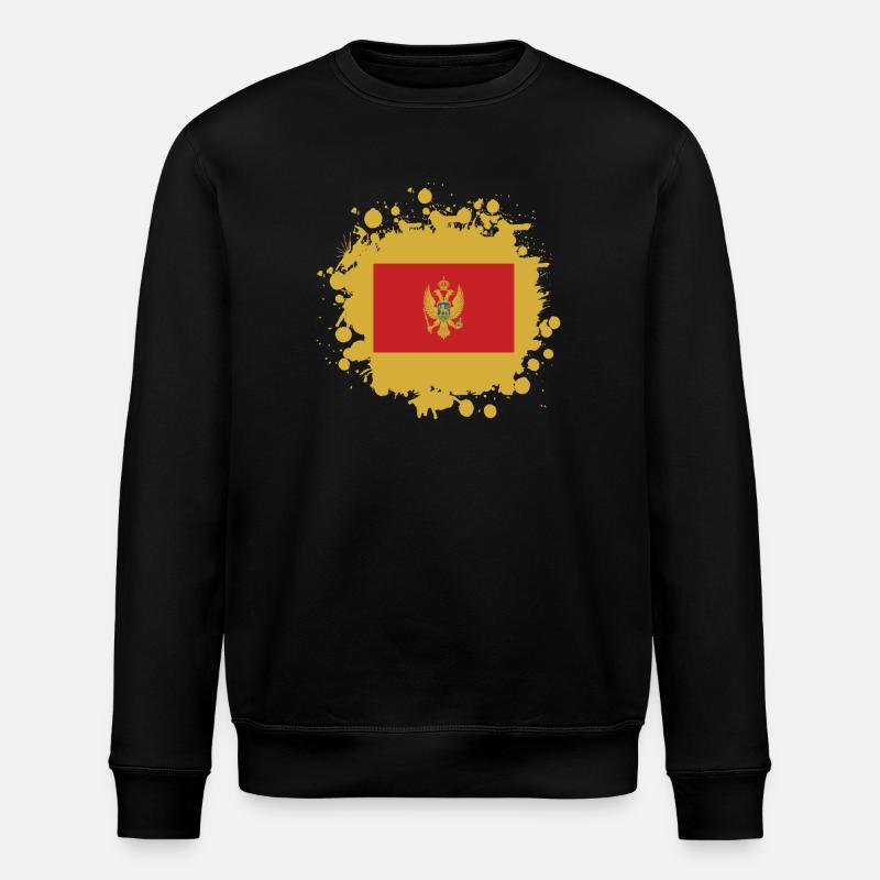 Montenegro Klecks Flaggen Design - Stanley/Stella Unisex Bio-Sweatshirt ROLLER - Schwarz