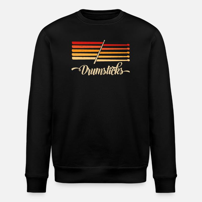 Drummer Drumsticks " Trommelstöcke " - Stanley/Stella Unisex Bio-Sweatshirt ROLLER - Schwarz