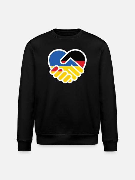Solidarity Heart GermanyUkraine - Stanley/Stella ROLLER Unisex Organic Sweatshirt - black