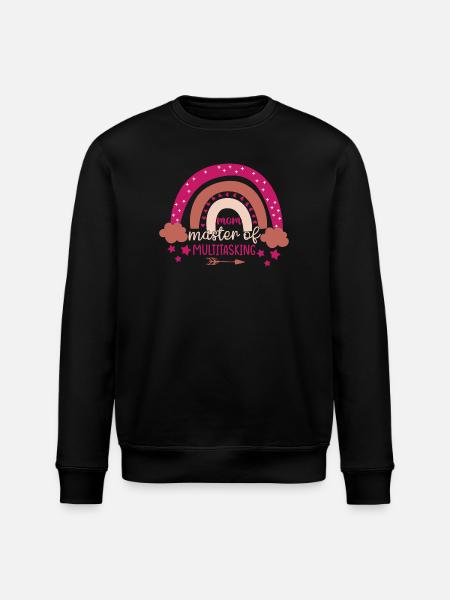 Mom Queen of Rainbow Multitasking - Stanley/Stella ROLLER Unisex Organic Sweatshirt - black
