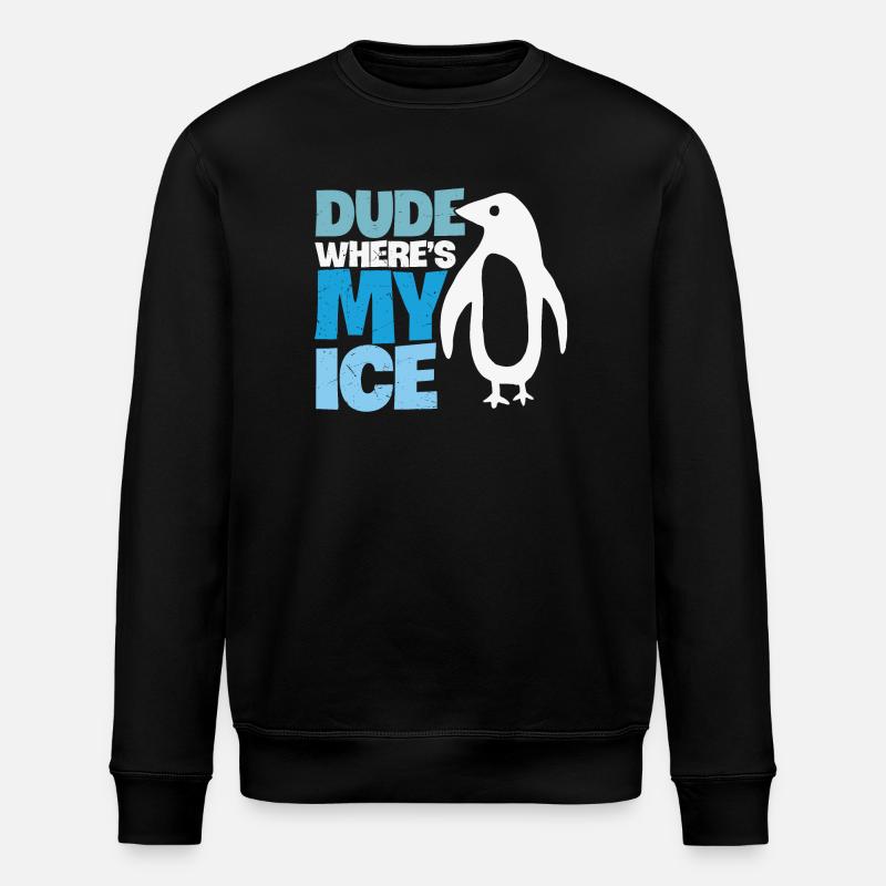 Penguin Global Warming Climate Change - Stanley/Stella ROLLER Unisex Organic Sweatshirt - black