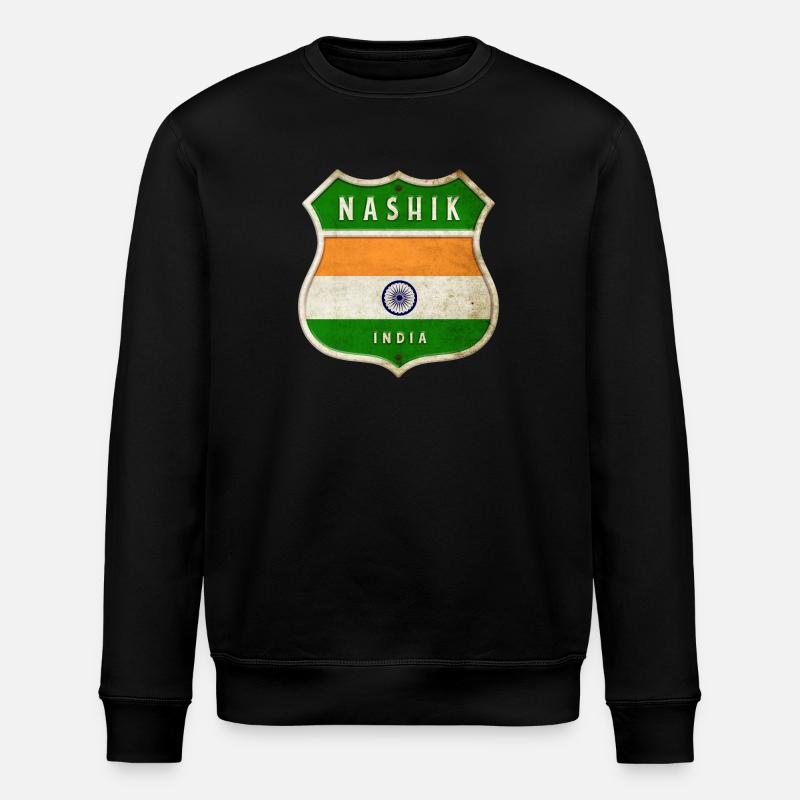 Nashik Inde Armoiries Drapeaux Design - Sweat bio ROLLER Stanley/Stella Unisexe - noir