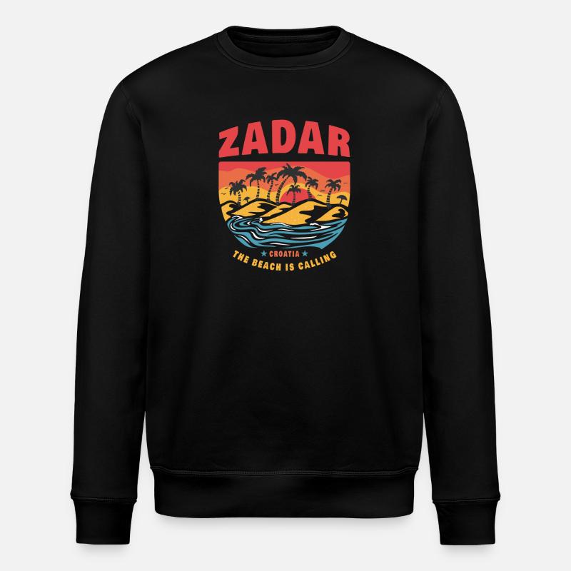 Zadar Croatia beach design - Stanley/Stella ROLLER Unisex Organic Sweatshirt - black