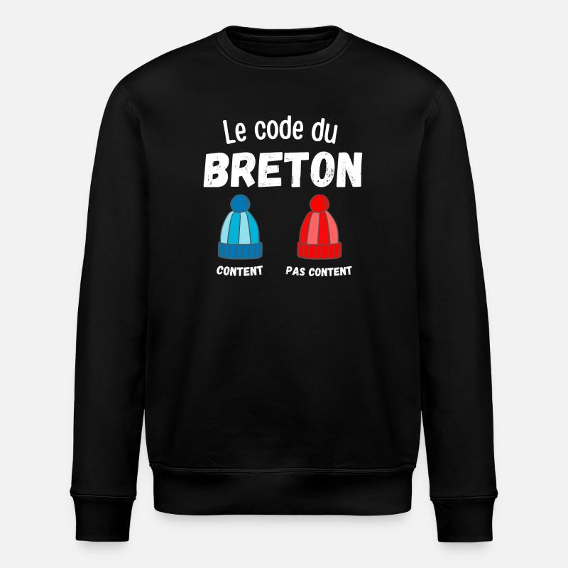 bretagne, bretagne humour, je suis Breton - Sweat bio ROLLER Stanley/Stella Unisexe - noir