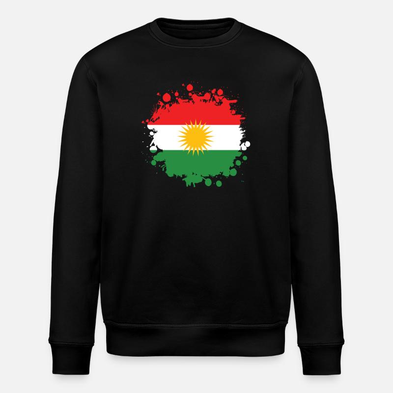 Kurdistan Splash flags design - Stanley/Stella ROLLER Unisex Organic Sweatshirt - black