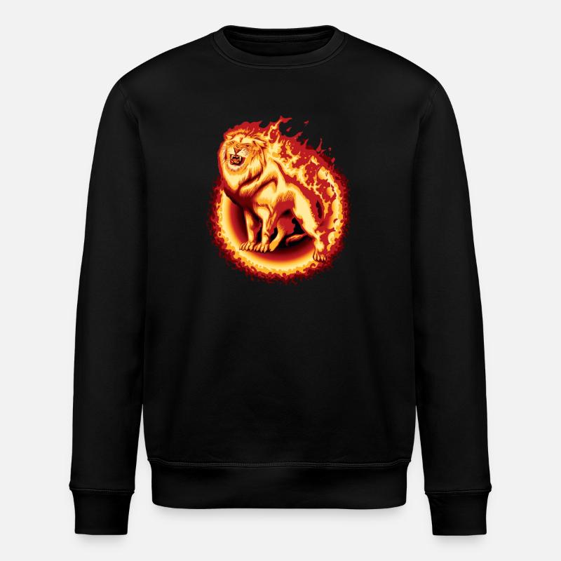 Lion en feu - Sweat bio ROLLER Stanley/Stella Unisexe - noir