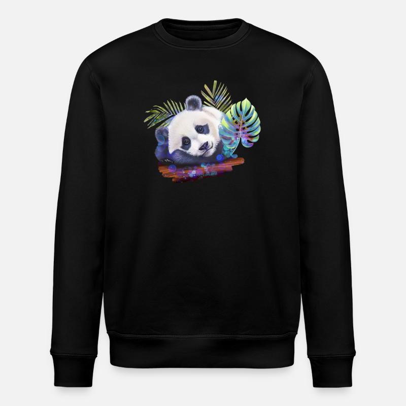 Panda - Stanley/Stella Unisex Bio-Sweatshirt ROLLER - Schwarz