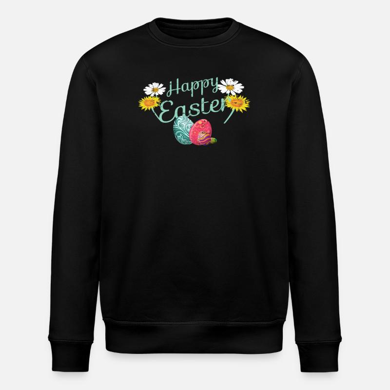 Happy Easter - Stanley/Stella ROLLER Unisex Organic Sweatshirt - black