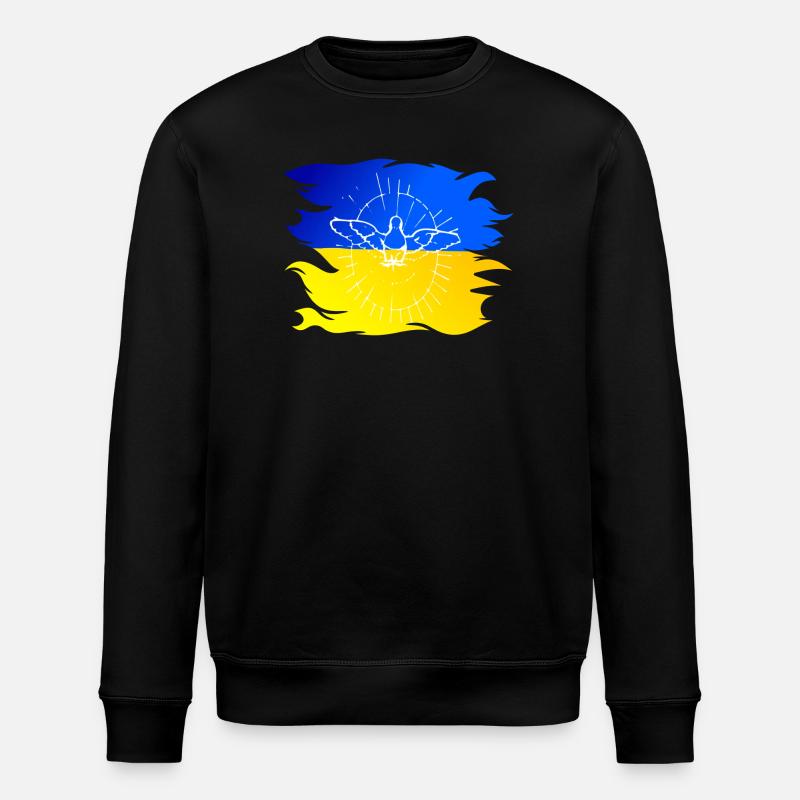 Ukraine Flagge mit Friedenstaube - Stanley/Stella Unisex Bio-Sweatshirt ROLLER - Schwarz