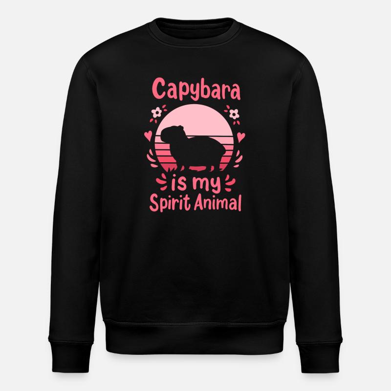 Capybara Krafttier - Stanley/Stella Unisex Bio-Sweatshirt ROLLER - Schwarz
