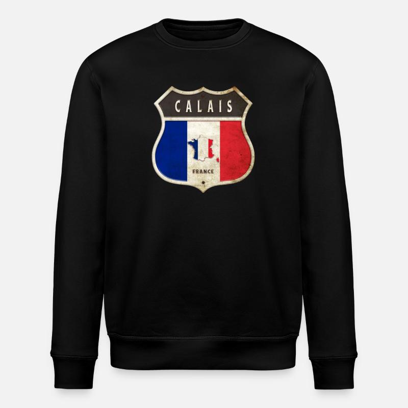 Calais Frankreich Wappen Flaggen Design - Stanley/Stella Unisex Bio-Sweatshirt ROLLER - Schwarz