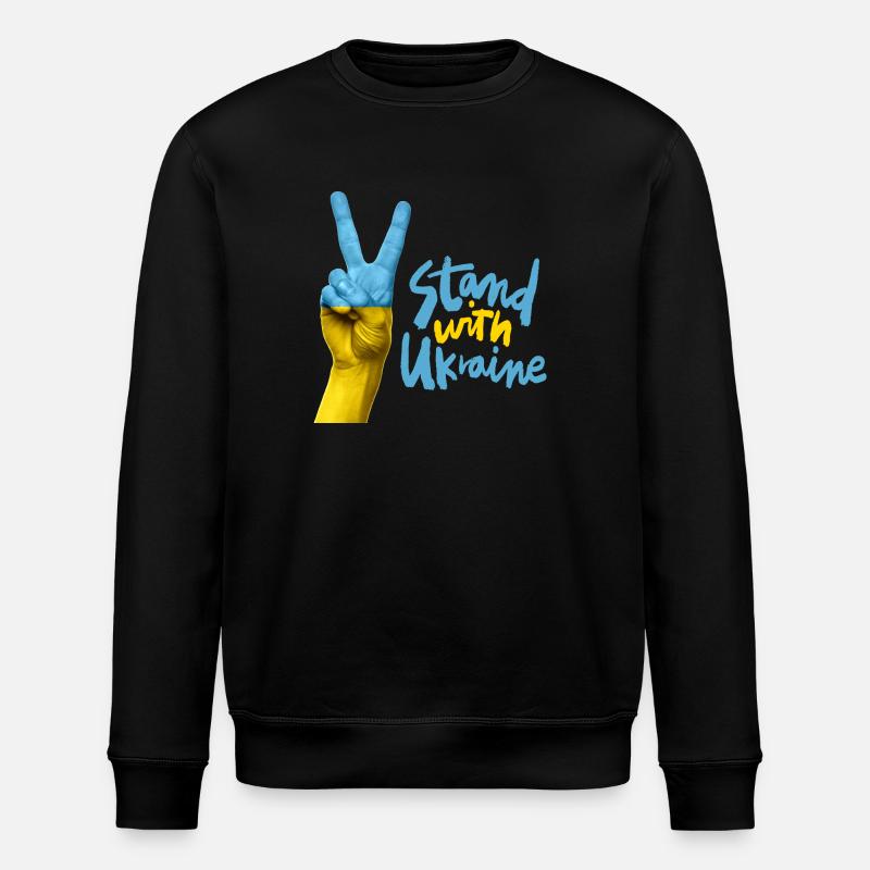 Ukraine Solidarität Handzeichen - Stanley/Stella Unisex Bio-Sweatshirt ROLLER - Schwarz