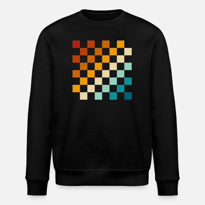 Retro-Schachbrett - Stanley/Stella Unisex Bio-Sweatshirt ROLLER - Schwarz