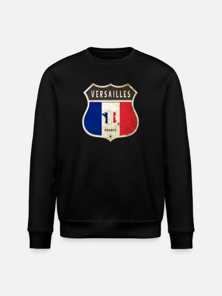Versailles Ranskan vaakunan lippujen suunnittelu - Stanley/Stella ROLLER unisex luomu-collegepaita - musta