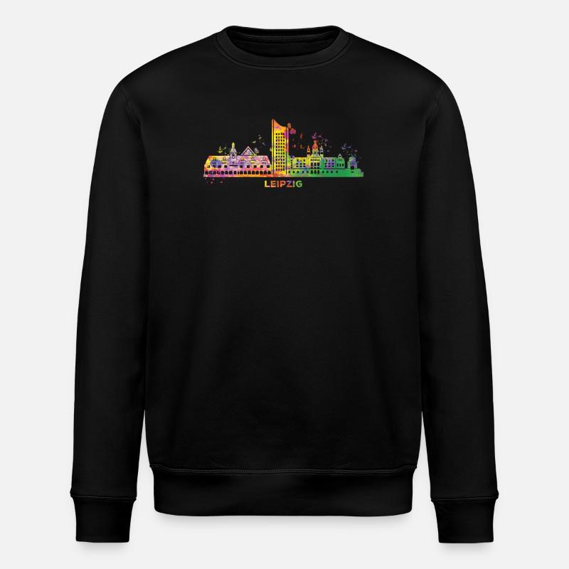 Leipzig Skyline Bunt Leipziger Uniriese - Stanley/Stella Unisex Bio-Sweatshirt ROLLER - Schwarz