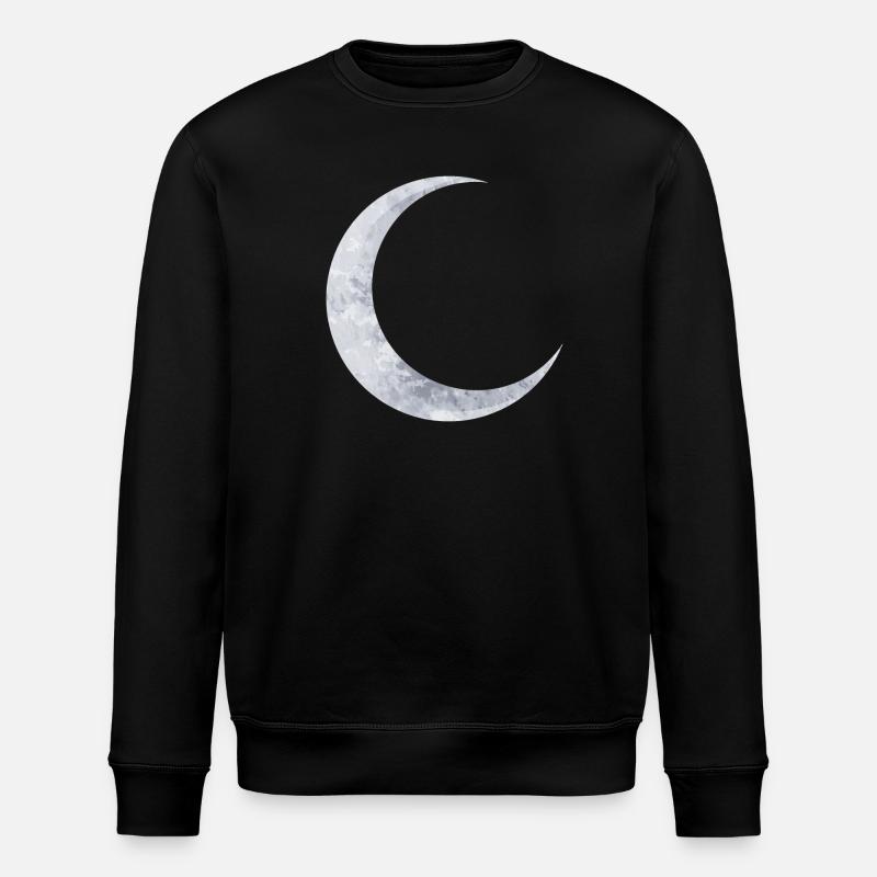 delicate shimmering silver moon - Stanley/Stella ROLLER Unisex Organic Sweatshirt - black