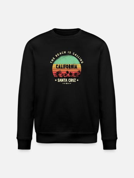 Santa Cruz California Beach Design - Stanley/Stella ROLLER Unisex Organic Sweatshirt - black
