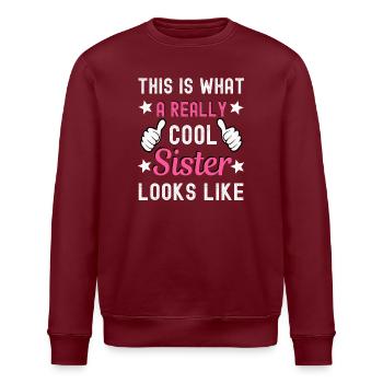 Schwester - Stanley/Stella Unisex Bio-Sweatshirt ROLLER - Burgunderrot - Vorne - Nik (191cm)