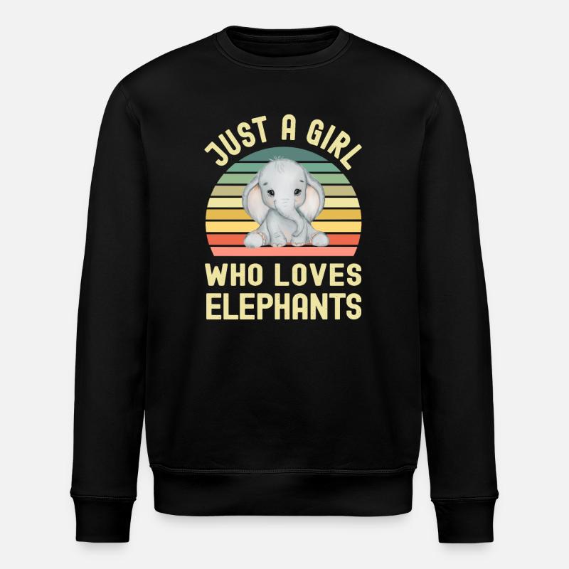 Elephant Elephants - Stanley/Stella ROLLER Unisex Organic Sweatshirt - black