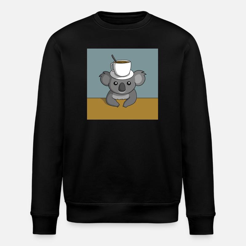 Koala Coffee Break - Stanley/Stella ROLLER Unisex Organic Sweatshirt - black