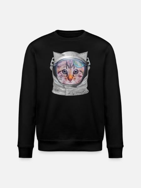 Chat dans l’espace - Sweat bio ROLLER Stanley/Stella Unisexe - noir
