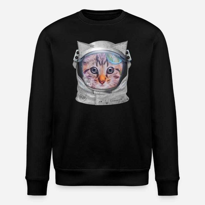 Cat in space - Stanley/Stella ROLLER Unisex Organic Sweatshirt - black