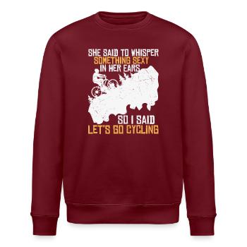 Cycling flirt on the mountain - Stanley/Stella ROLLER Unisex Organic Sweatshirt - burgundy - Front - Nik (191cm)