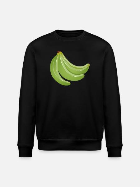 four bright green unripe bananas - Stanley/Stella ROLLER Unisex Organic Sweatshirt - black