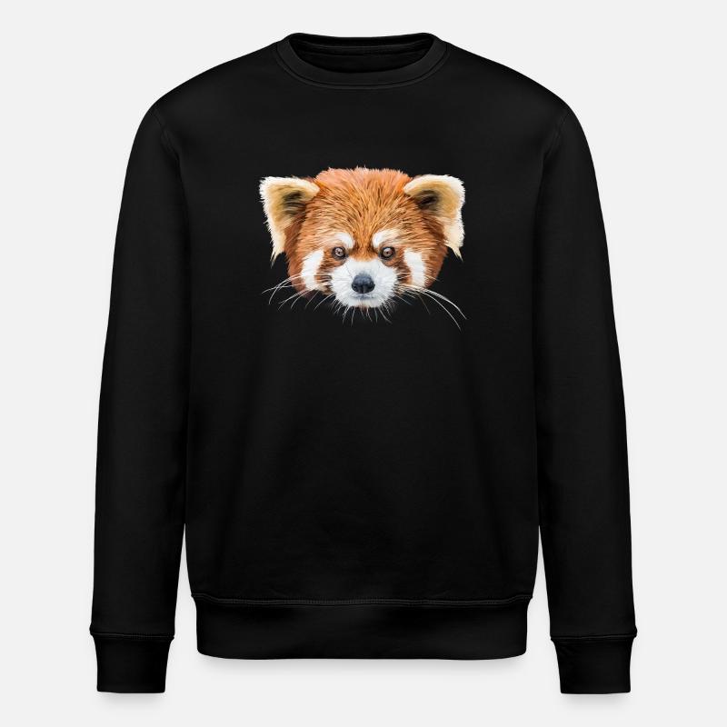 Red panda - Stanley/Stella ROLLER Unisex Organic Sweatshirt - black
