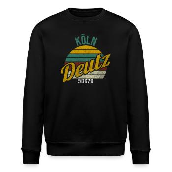 Kölsche Veedel - Köln-Deutz - Stanley/Stella Unisex Bio-Sweatshirt ROLLER - Schwarz - Vorne - Nik (191cm)
