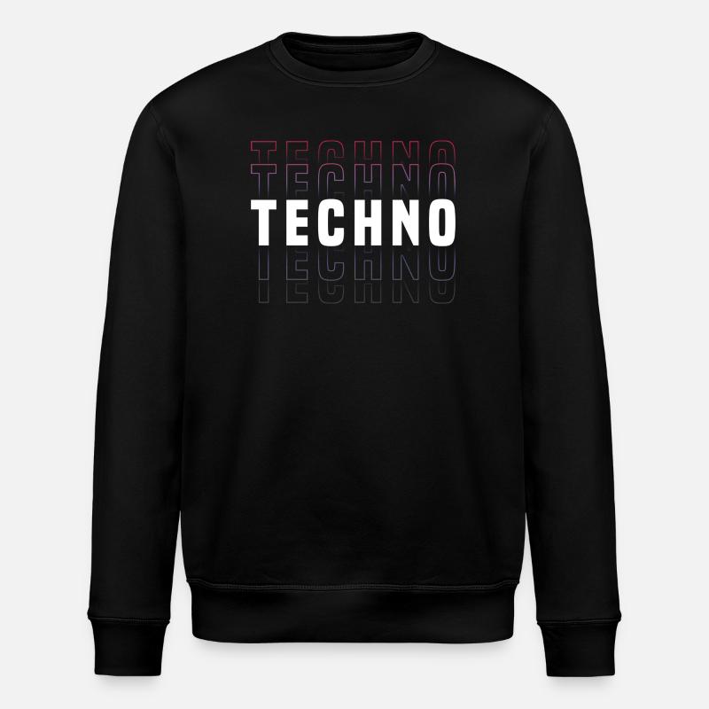 Futuristisches Techno-Design mit Neonfarben - Stanley/Stella Unisex Bio-Sweatshirt ROLLER - Schwarz