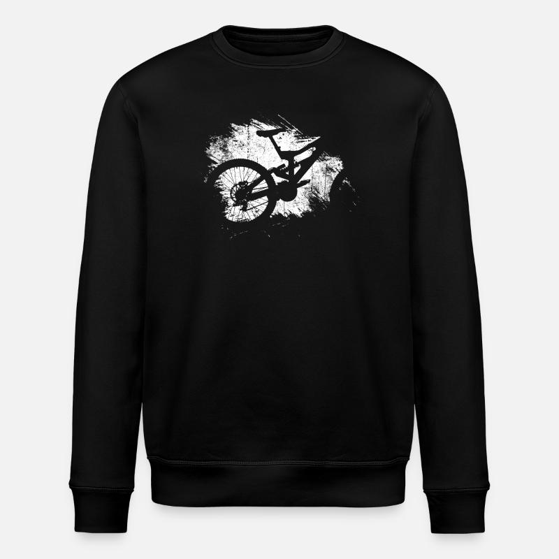 Grunge Bicycle Splash Silhouette - Stanley/Stella ROLLER Unisex Organic Sweatshirt - black