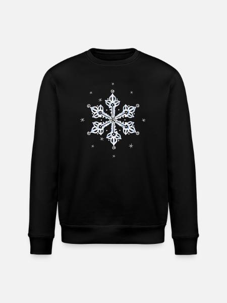 Snowflake Snow - Stanley/Stella ROLLER Unisex Organic Sweatshirt - black