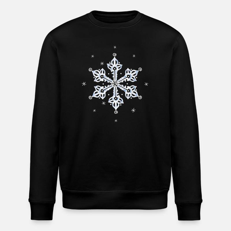 Snowflake Snow - Stanley/Stella ROLLER Unisex Organic Sweatshirt - black