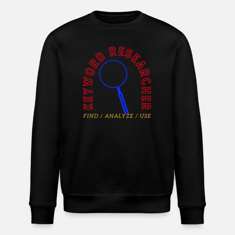 Keyword Research Magnifying Glass Logo - Stanley/Stella ROLLER Unisex Organic Sweatshirt - black