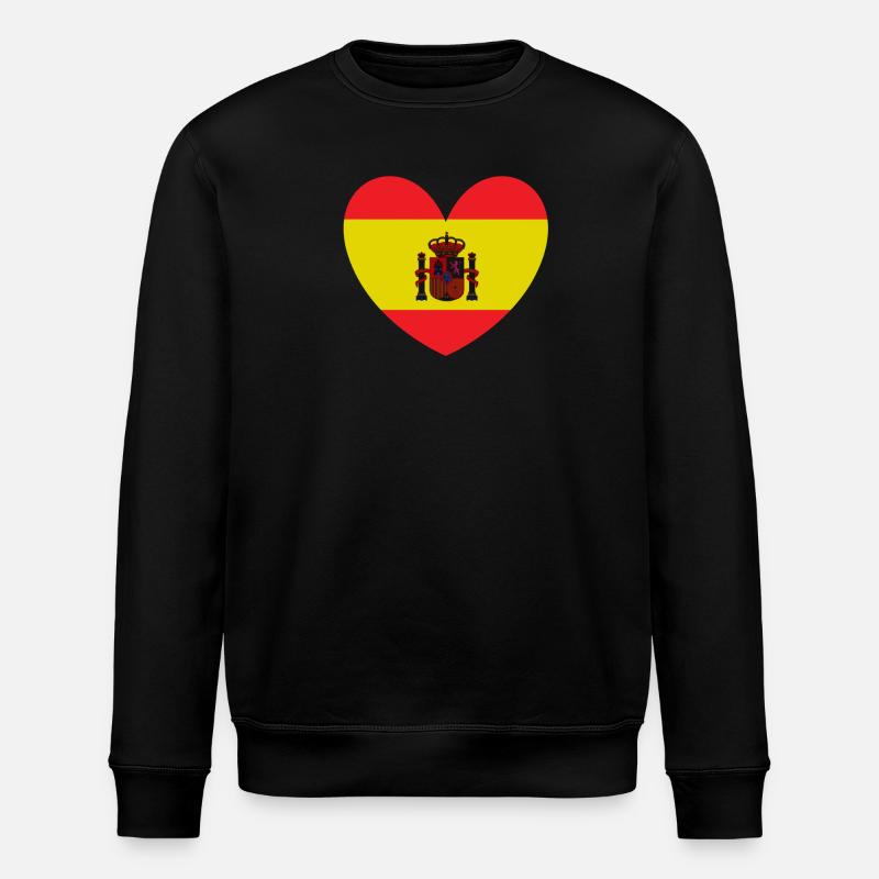Drapeau du cœur de l’Espagne - Sweat bio ROLLER Stanley/Stella Unisexe - noir