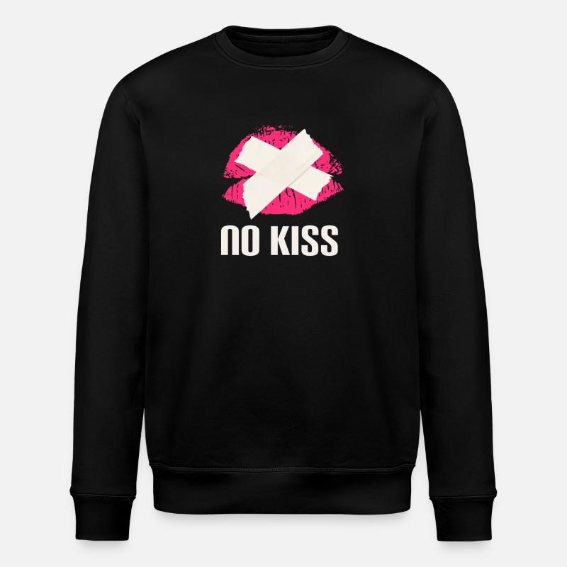 Witziges Lippen-Design mit Tape - Stanley/Stella Unisex Bio-Sweatshirt ROLLER - Schwarz