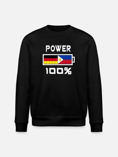 Germany and Philippines Power 100% - Stanley/Stella ROLLER Unisex Organic Sweatshirt - black