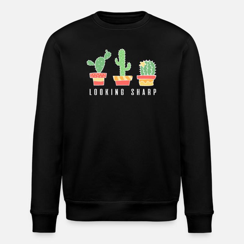 Looking Sharp Cactus - Stanley/Stella ROLLER Unisex Organic Sweatshirt - black