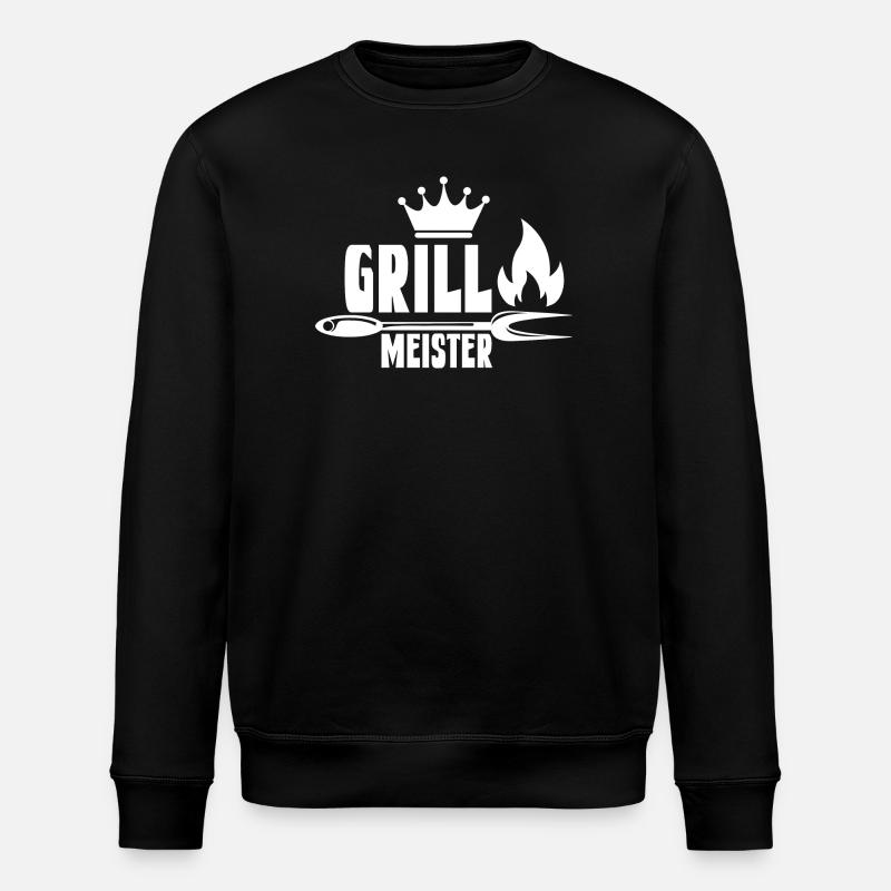 Feuriger Grillmeister mit Krone - Stanley/Stella Unisex Bio-Sweatshirt ROLLER - Schwarz