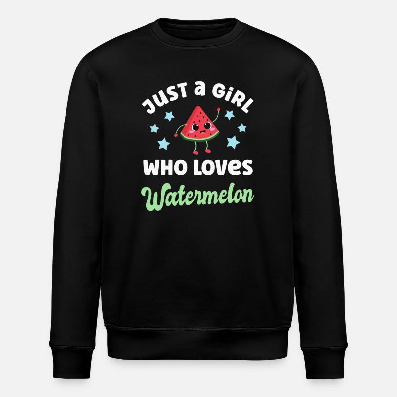 Wassermelone Kawaii Melone - Stanley/Stella Unisex Bio-Sweatshirt ROLLER - Schwarz