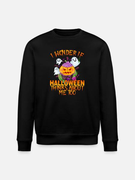 Halloween also thinks of me pumpkin - Stanley/Stella ROLLER Unisex Organic Sweatshirt - black