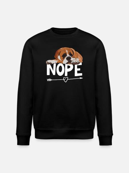 Boxer Dog Nope - Stanley/Stella ROLLER Unisex Organic Sweatshirt - black