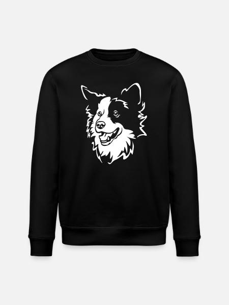 Border Collie Kopf "Black Edition" - Stanley/Stella Unisex Bio-Sweatshirt ROLLER - Schwarz