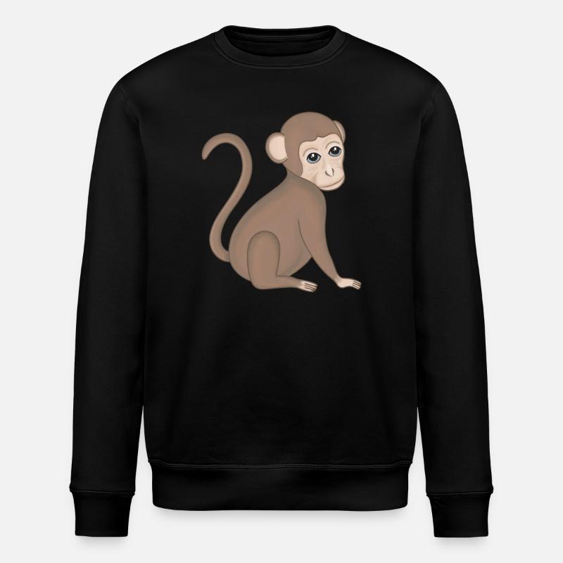 Affe Baby Äffchen - Stanley/Stella Unisex Bio-Sweatshirt ROLLER - Schwarz